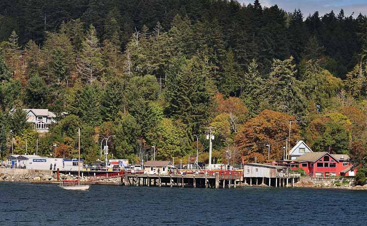 arriving ferry terminal